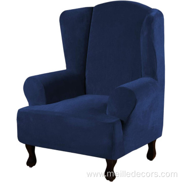 Durable Velvet 1 Piece Wingback Chair Cover